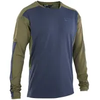 iON Hommes, Maillot de cyclisme, Bike Jersey Scrub Amp LS BAT men - dark-mud (S), Gris, S