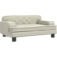 The Living Store Lit pour chien Crème 70x45x30 cm simili cuir