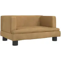 The Living Store Lit pour chien Marron 60x40x30 cm Velours