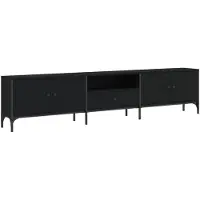 vidaXL Armoire TV avec tiroir noir 200x25x44 cm Bois composite