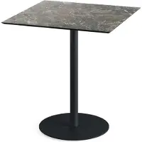 Veba Urban - Table de terrasse, structure noire + plateau HPL effet marbre Galaxy, 70 x 70 cm, 1 pièce
