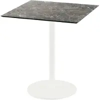 Veba Urban - Table de terrasse, structure blanche + plateau HPL effet marbre Galaxy, 70 x 70 cm, 1 pièce