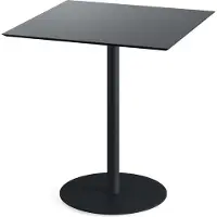 Veba Urban - Table de terrasse, structure noire + plateau HPL noir, 70 x 70 cm, 1 pièce