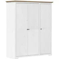 vidaXL Armoire BODO blanche et brune 146x53,5x173 cm pin