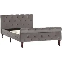 vidaXL Sommier Gris Velours 100 x 200 cm