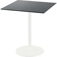 Essentials Urban - Table de patio, structure blanche + plateau HPL noir, 70 x 70 cm, 1 pièce