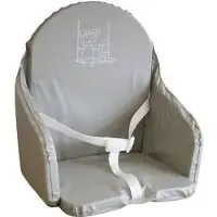 Big Buy Cooking Coussin de Chaise avec Sangles en PVC Gris Clair