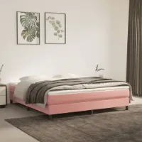 vidaXL Matelas de lit à ressorts ensachés rose 160x210x20 cm velours