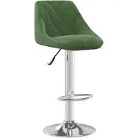 The Living Store Tabouret de bar en velours vert foncé