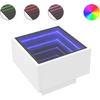 vidaXL Table de chevet avec LED infini blanc 40x40x30 cm