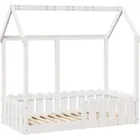 vidaXL Lit d'enfant Lit de maison Blanc 70x140 cm Pin massif