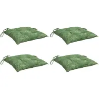 vidaXL Coussins de chaise lot de 4 à motif de feuilles 50x50x7cm tissu