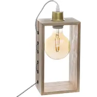 Atmosphera Lampe Bois Rectangulaire E27