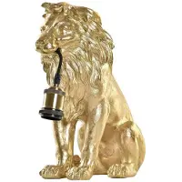 DKD Home Decor Lampe À Poser Lion Doré 35.5 Cm