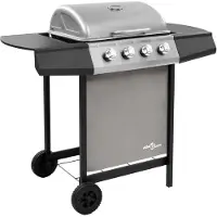 vidaXL Gas grill mit 4 Brennern Schwarz und Silber gefärbt