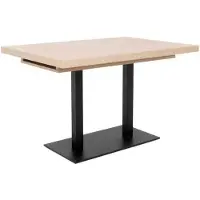 Merkloos ORLANDO Table a manger a rallonge - Style industriel - Décor chene sonoma et noir - L 120-200 x P 80 x H 75 cm