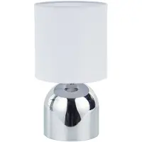 Versa Lampe de table deversa métal argenté 14 x 25 x 14 cm