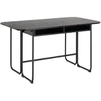Ebuy24 Darlington table de salle à manger 140x40, 80cm extensible noir.