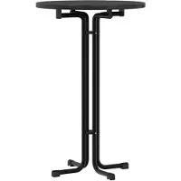 vidaXL Table de bar noire Ø 70 x 110 cm, aggloméré et acier