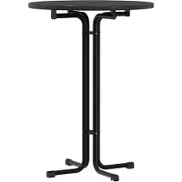 vidaXL Table de salle à manger noire Ø80x110 cm bois composite et acier