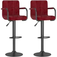 vidaXL Tabouret de bar 2 pcs. Velours rouge vin