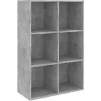 vidaXL Bibliothèque/Buffet gris béton 66x30x98 cm bois d'ingénierie