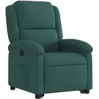 vidaXL Fauteuil relax releveur électrique vert foncé velours