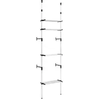 vidaXL Portemanteau télescopique avec étagères Aluminium