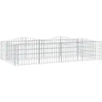 vidaXL Gabion haut-relief avec arche haute 200x100x50 cm Fer galvanisé