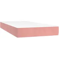 vidaXL Matelas de lit à ressorts ensachés rose 100x220x20 cm velours