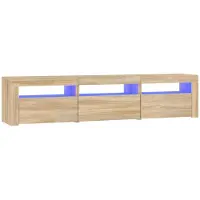 vidaXL Armoire TV avec lampes LED Chêne Sonoma 180x35x40 cm