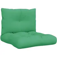 vidaXL Coussin pour palette 2 pcs. vert tissu