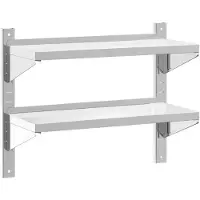vidaXL Étagère murale à 2 niveaux 75x30x60 cm argenté acier inoxydable