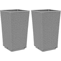 vidaXL Jardinières 2 pcs gris clair 32,5x32,5x57 cm polypropylène