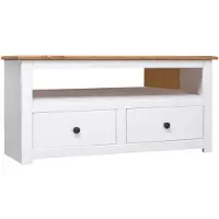 vidaXL Armoire d'angle TV Blanc 93 x 49 x 49 cm Pin massif de Panama