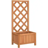 vidaXL Jardinière avec treillis marron bois massif de sapin