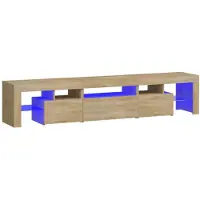 vidaXL Armoire TV avec lampes LED Chêne Sonoma 200x36,5x40 cm