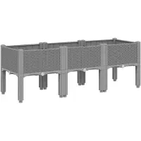 vidaXL Jardinière avec pieds gris clair 120x40x42 cm PP