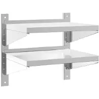 vidaXL Étagère murale à 2 niveaux 50x40x48 cm argenté acier inoxydable