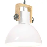 vidaXL Lampe à suspendre style industriel 25 W blanc rond 30 cm E27