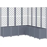 vidaXL Jardinière avec treillis bleu gris 160x160x140 cm PP