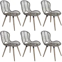 vidaXL Chaises de salle à manger 6 pcs. Rotin naturel brun