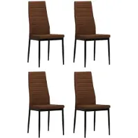 vidaXL Chaise de salle à manger 4 pcs. Marron Tissu