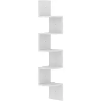 vidaXL Étagère d'angle murale Blanc 19x19x123 cm Bois d'ingénierie