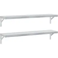 vidaXL Étagères murales 2 pcs 100x23,5 cm argenté acier inoxydable