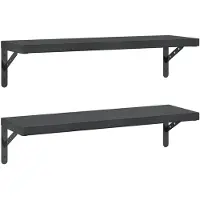 vidaXL Étagères murales 2 pcs 75x23,5 cm noir acier inoxydable