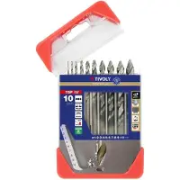 Tivoly 10 forets métaux Premium TSP HSS taillés meulés - affûtage étagé - Ø 1 à 10 mm - - 11457070001