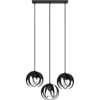 Sollux Lampe pendante TULOS 3L noir 3xE27 15W acier 117x16x50cm