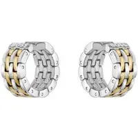 BOSS Timeless bicolor hoop earrings 1580531, (Acier inoxydable avec revêtement ionique or jaune)