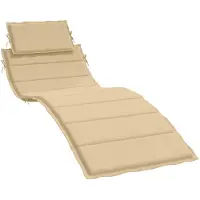 vidaXL Coussin pour bain de soleil Melange Beige 186x58x4 cm Tissu